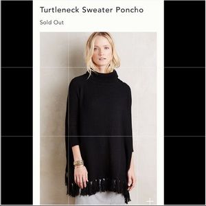 Anthropologie turtleneck poncho sweater